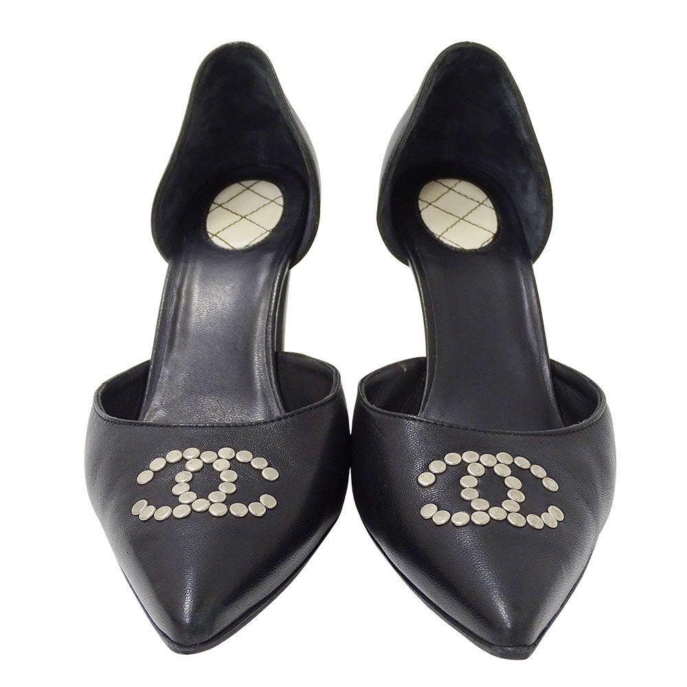 シャネル CHANEL パンプス レディース ブランド レザー ブラック サイズ36 23 cm セパレートパンプス ヒール 細め 上品 大人 エレガント