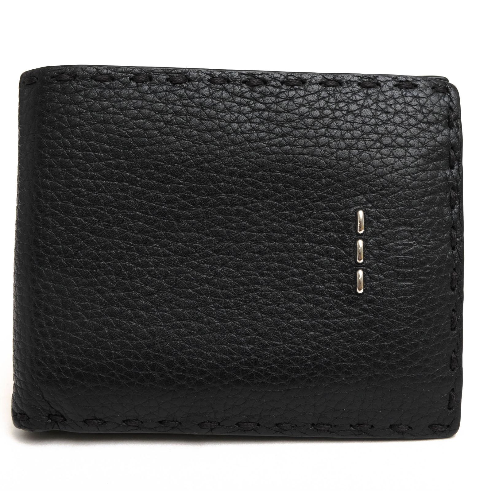 フェンディ／FENDI 財布 ウォレット メンズ 男性 男性用レザー 革 本革 ブラック 黒  7M0194O7NF0GXN SELLERIA セレリア ステッチ刺繍 小銭入れあり 二つ折り ユニセックス 男女兼用