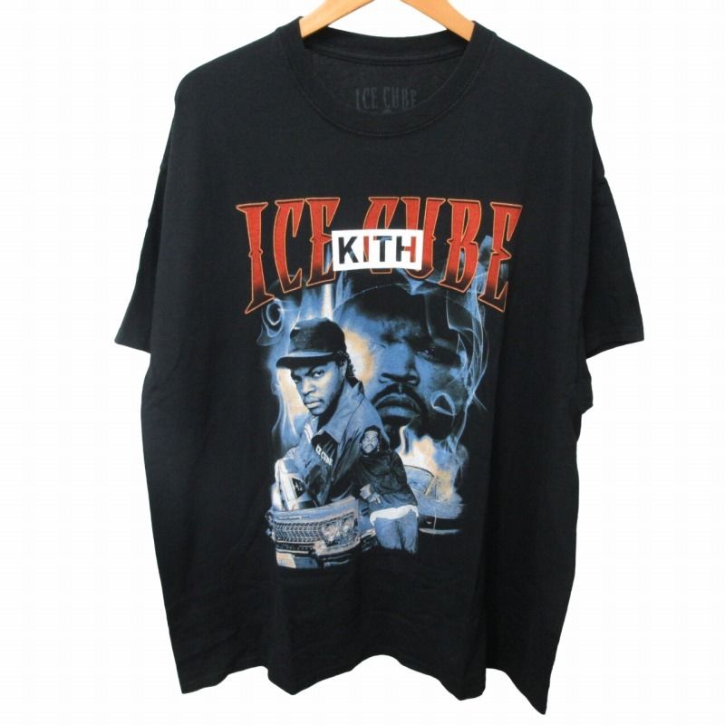 キスニューヨークシティ KITH NYC タグ付き ゲリラヴィンテージシリーズ ICE CUBE プリントTシャツ カットソー ボックスロゴ 半袖 黒  ブラック 3XLサイズ Fサイズ 0429 - メルカリ