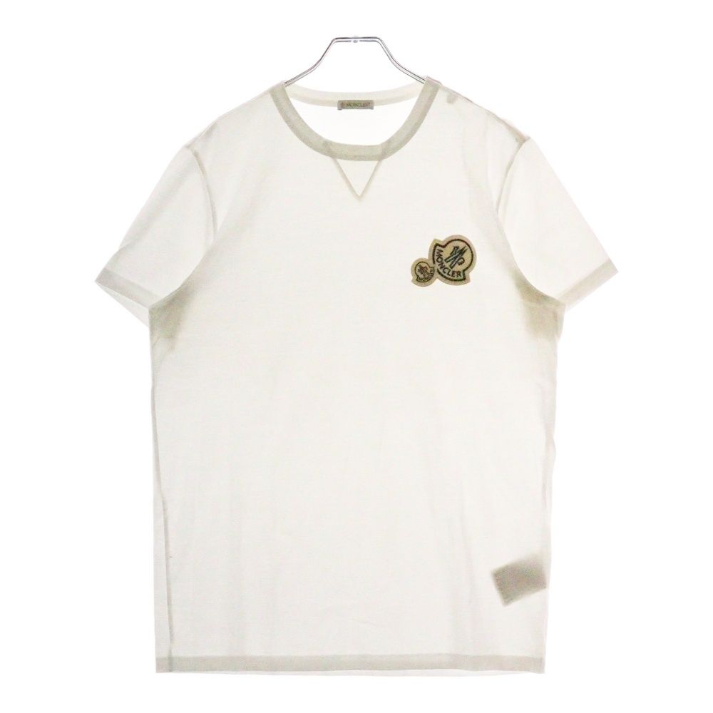 MONCLER モンクレール 19SS MAGLIA T-SHIRT マグリア ダブルロゴパッチ クルーネック 半袖Tシャツ カットソー ホワイト D10918032500 8390Y
