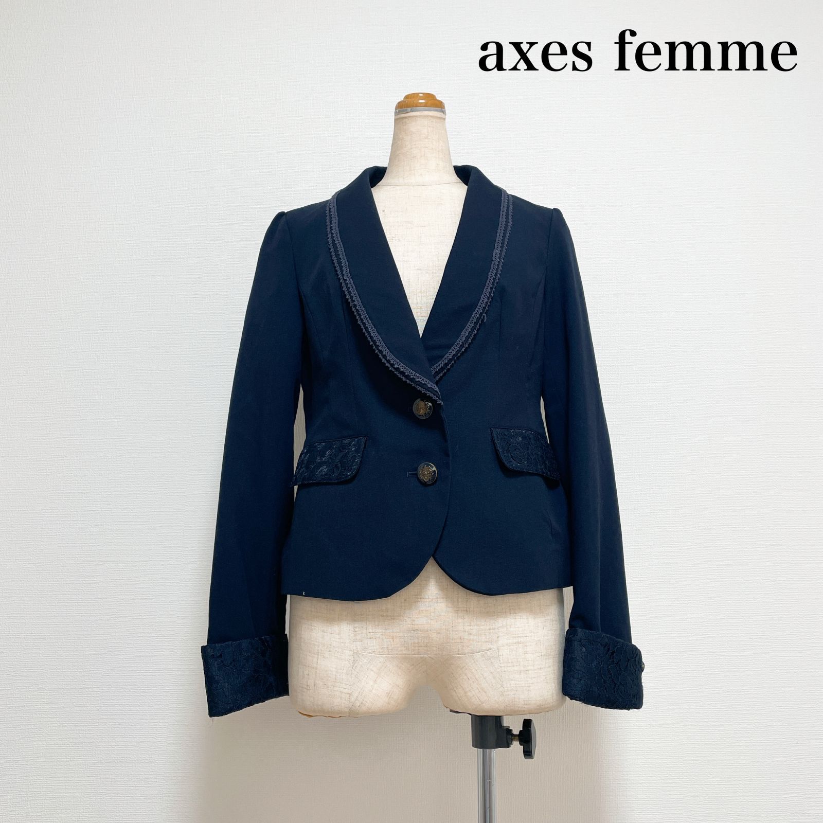 axes femme アクシーズファム レースアップジャケット 薔薇 レース