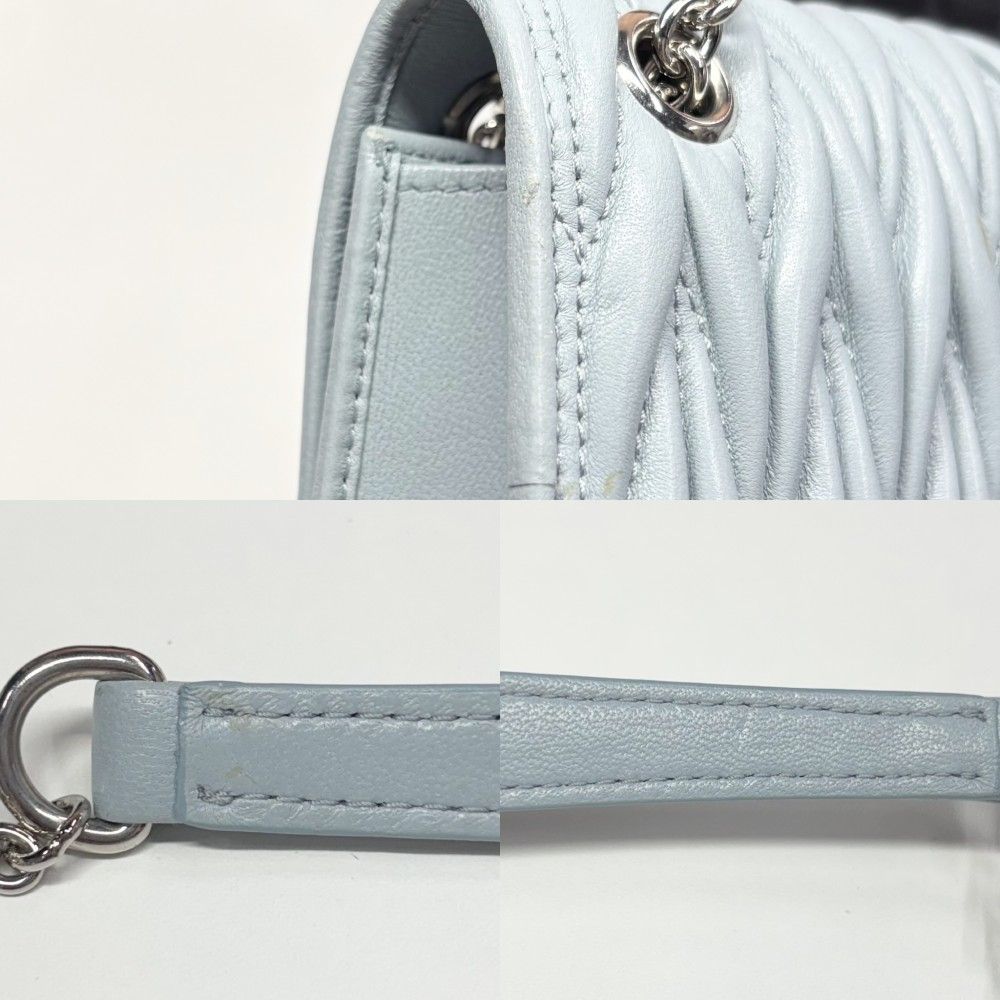 MIUMIUラムマトラッセ♪チェーンショルダー♪ラメブルー MIU MIU(ミュウミュウ) マテラッセチェーンショルダーバッグ