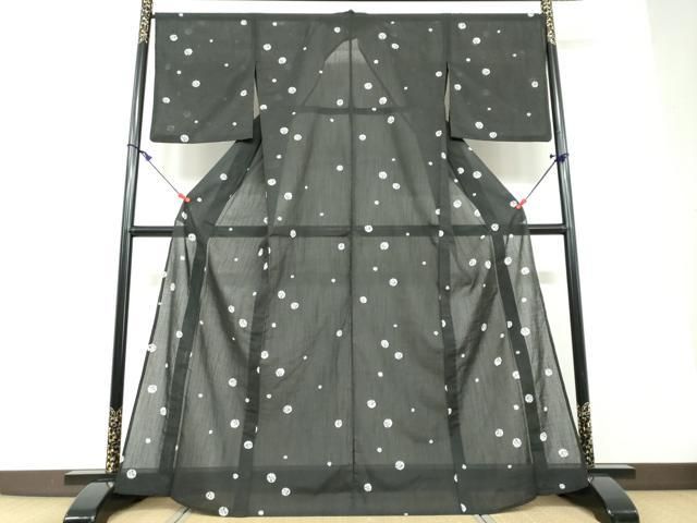 平和屋着物▽小紋 単衣 笹文 洗える着物 DAAV5212az