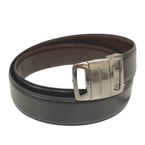 Salvatore Ferragamo ヴァラ グログラン リボン ベルト ブラック
