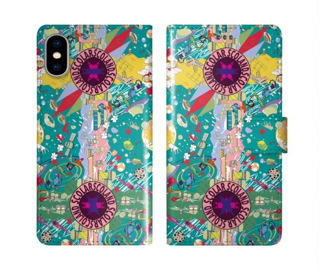 スカラー スマホケース Galaxy S24 SC-51E 手帳型 ギャラクシー SC-53E SC-53D SC-56C SC-53B SC-51A SC-42A スマホカバー 全機種対応 scolar ブルー 宇宙 UFO ファンタジー