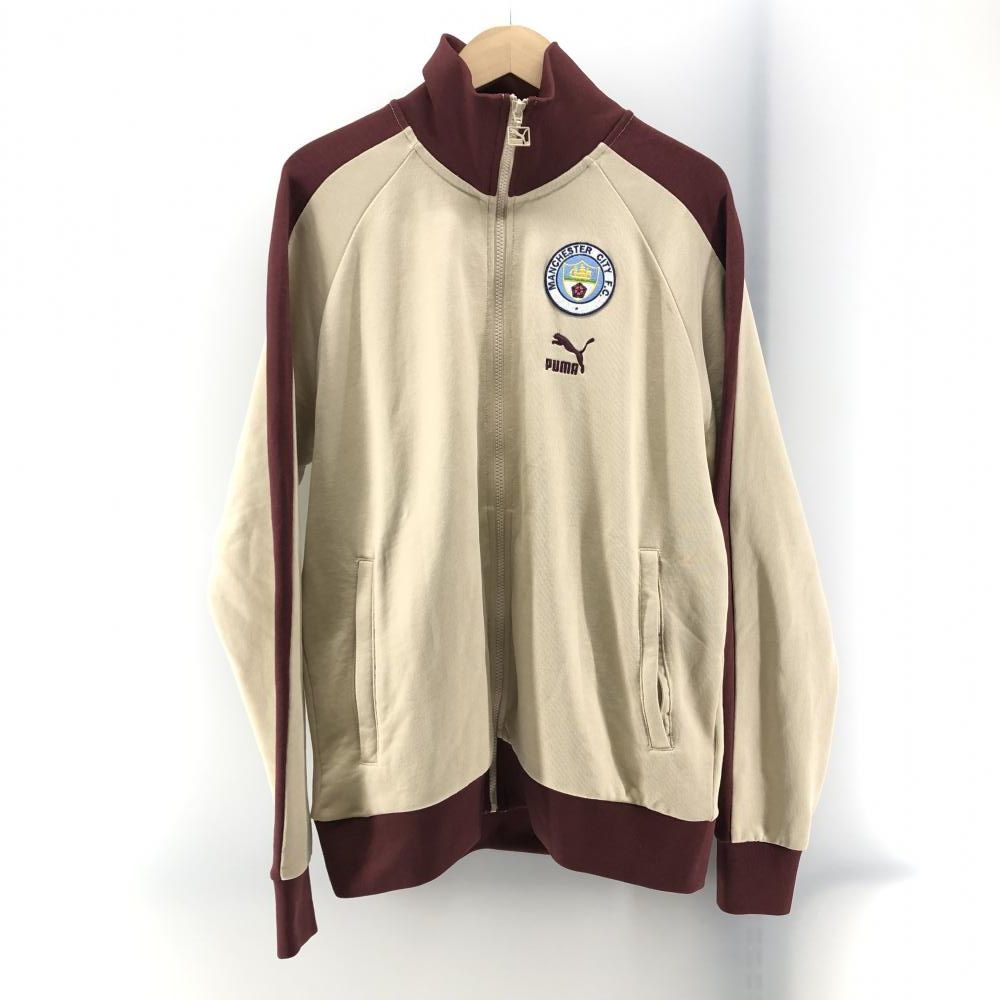 【中古】PUMA PUMA MANCHESTER CITY TRACK JACKET ブラウン×ベージュ L[24]