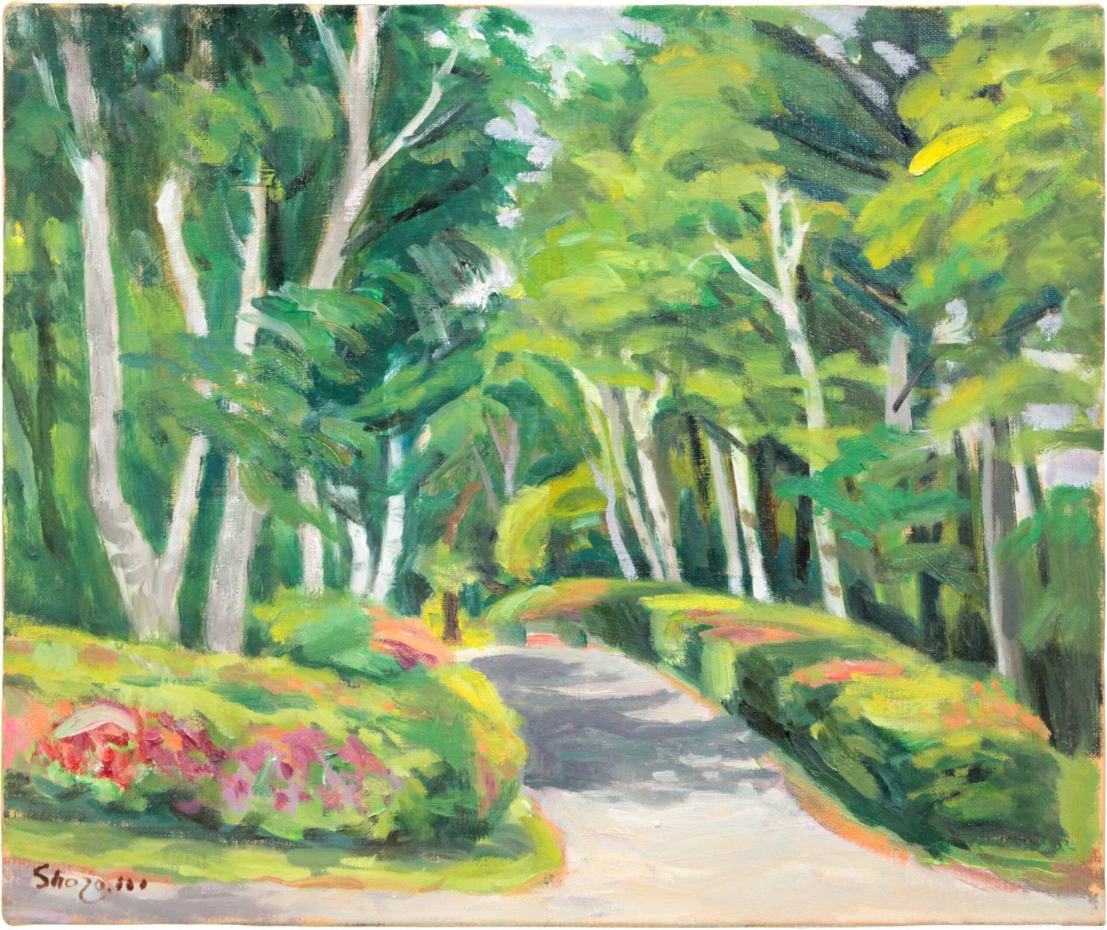 村田省蔵 「湖畔の径（蓼科湖）」 油絵・油彩画 絵画 - メルカリ