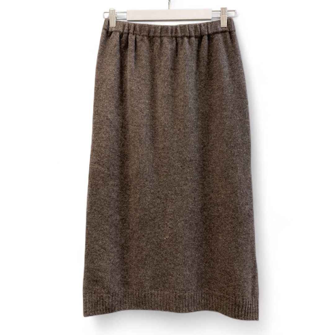 evam eva vie エヴァム エヴァ ヴィー ウール アンゴラ カシミヤ ニットスカート ブラウン 茶色 サイズM 定価¥23 100 ひざ丈スカート レディース 秋 ゴーゴー古着マルイ草加店2201