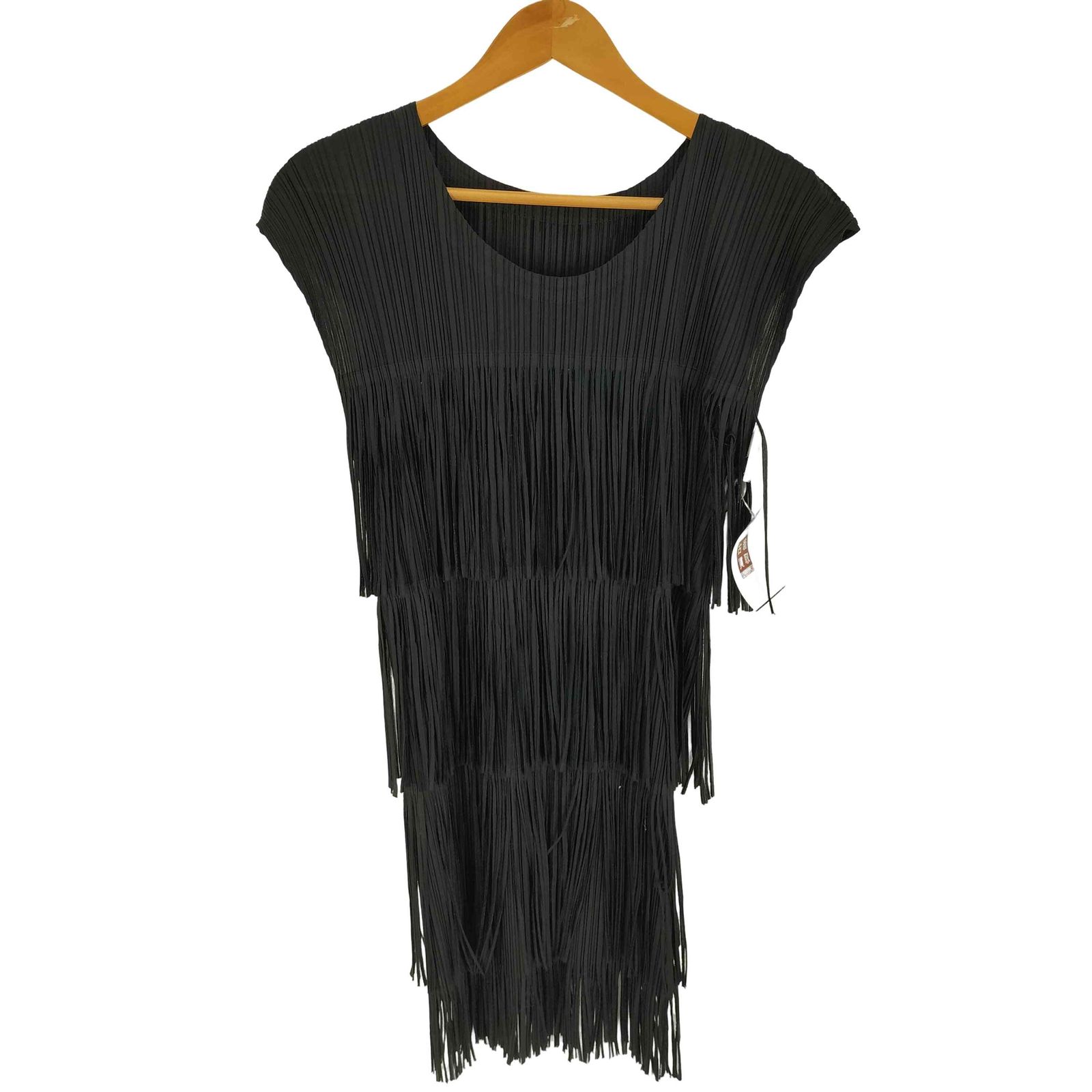 プリーツプリーズイッセイミヤケ PLEATS PLEASE ISSEY MIYAKE 12SS フリンジデザイン ノースリーブ プリーツ チュニック レディース JPN 4