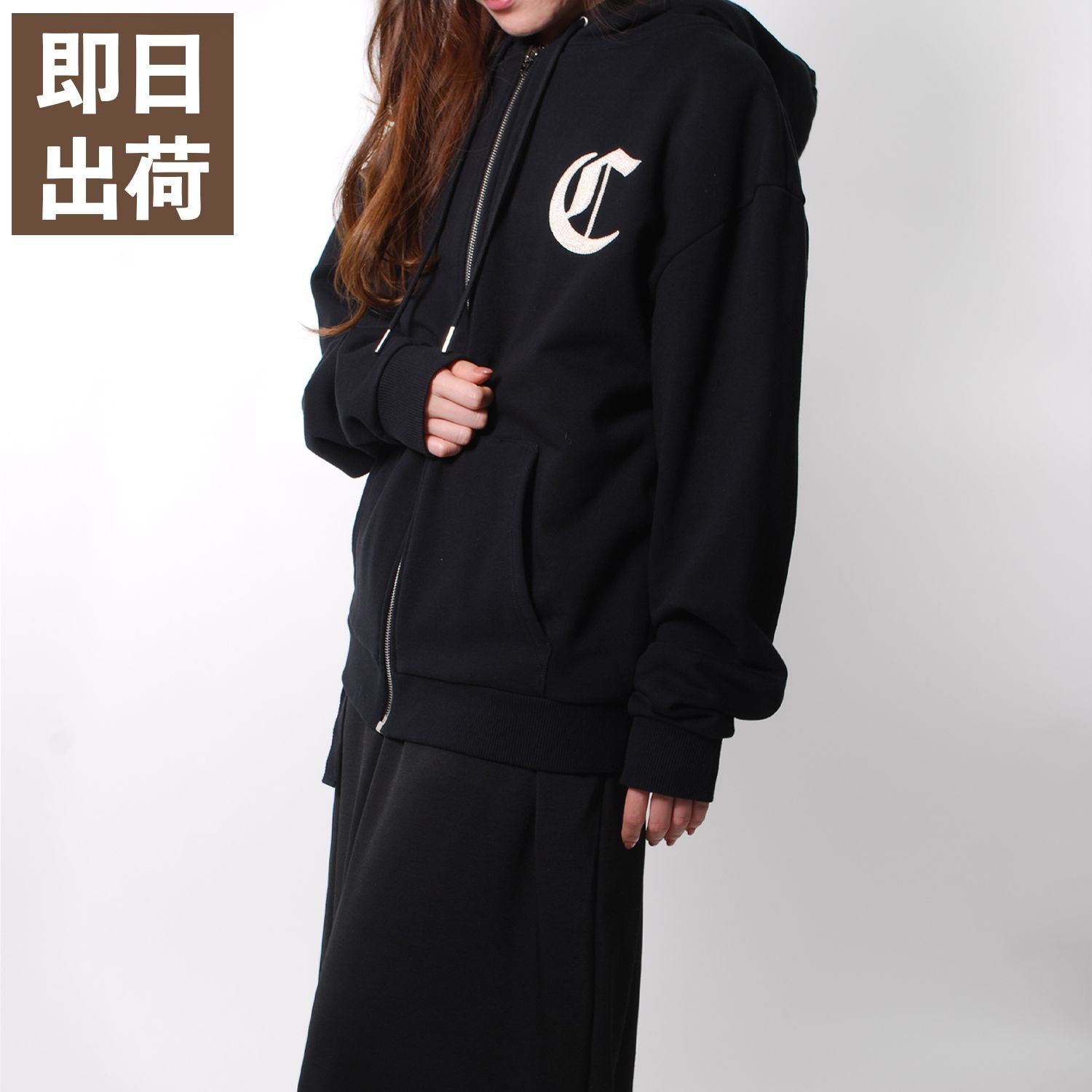 新品未使用】 CELINE セリーヌ RY09I670Q ジップ フーディー パーカー