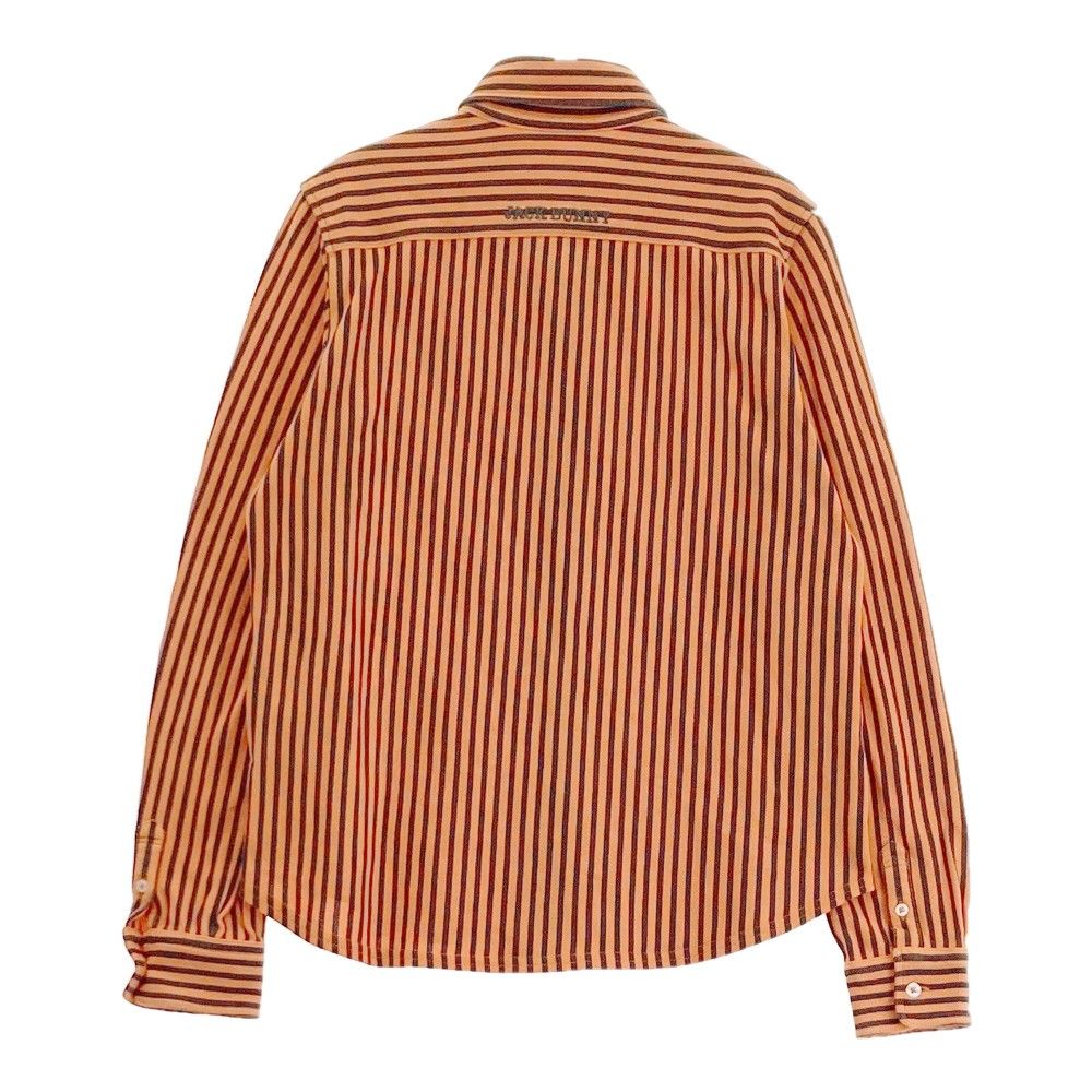 JACK BUNNY ジャックバニー 長袖シャツ ストライプ グレー系 3 [240001194311]【中古】メンズ JACK BUNNY ジャックバニー 長袖シャツ ボタンダウン ストライプ柄