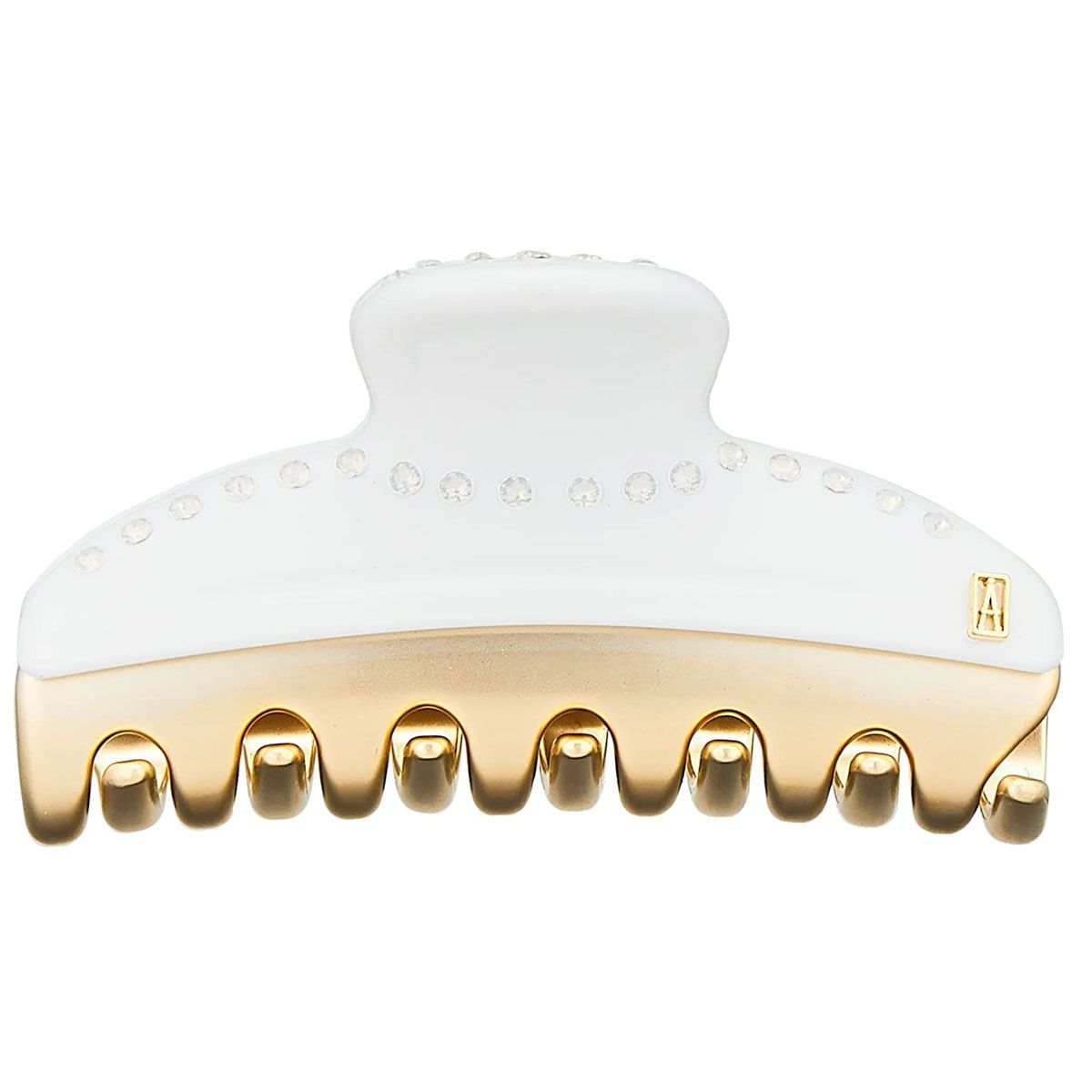 アレクサンドル ドゥ パリ ALEXANDRE DE PARIS クリップ ICCM-15571-16 B.NOT P1 PINCES VENDOME ヴァンドーム Mサイズ スワロフスキークリスタル 髪留め レディース ホワイト＋ゴールド