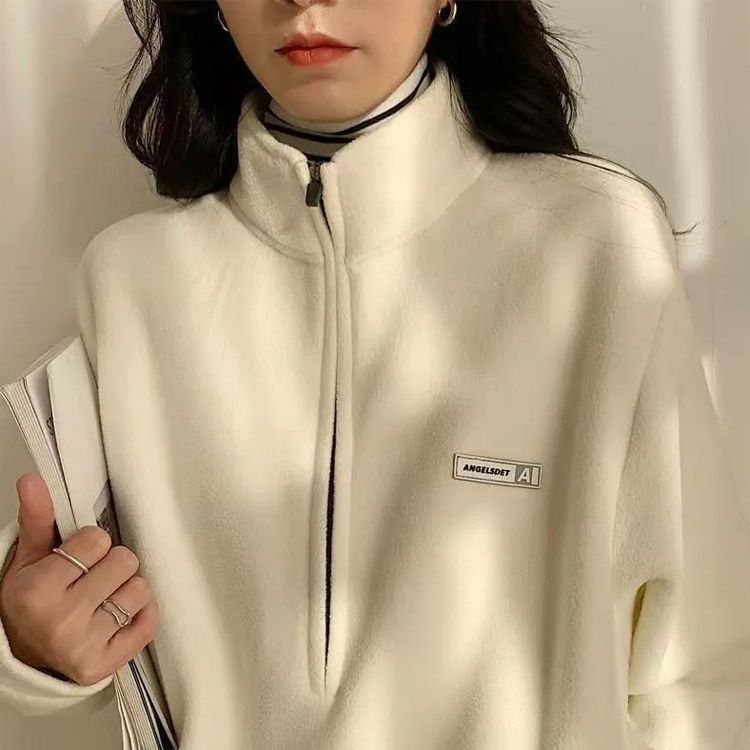 フリース ハーフジップ スウェット レディース ハイネック トレーナー 立ち襟 長袖 トップス ポケットあり プルオーバー レイヤードコーデ カジュアル ゴルフ スポーツ 秋 冬 pdd 9489