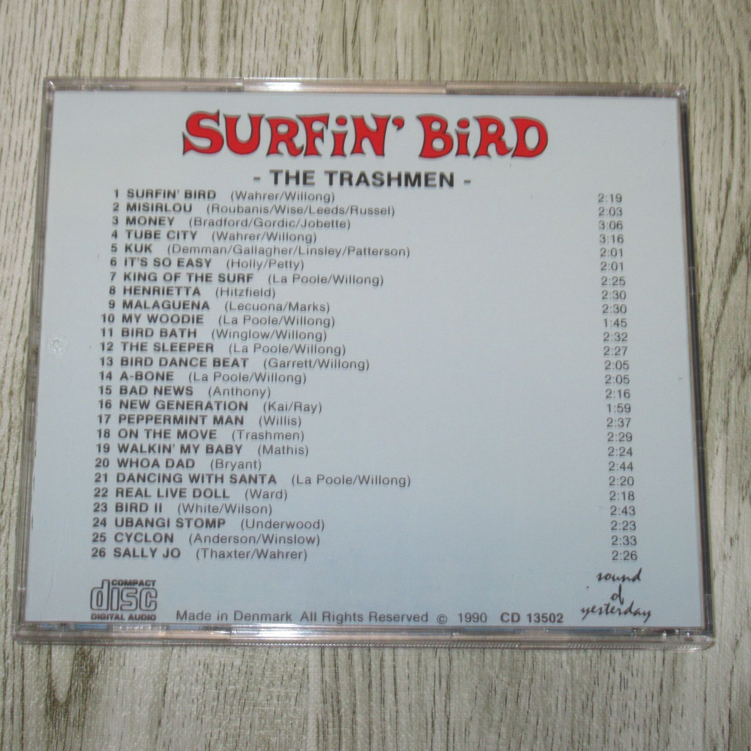 CD　THE TRASHMEN　SURFIN BIRD　MADE IN DENMARK CD 13502　全26曲　ザ・トラッシュメン　 サーフィン・バード　60'S ガレージ　60'S GARAGE　サーフィン・ホットロッド　SURFIN u0026 HOT ROD