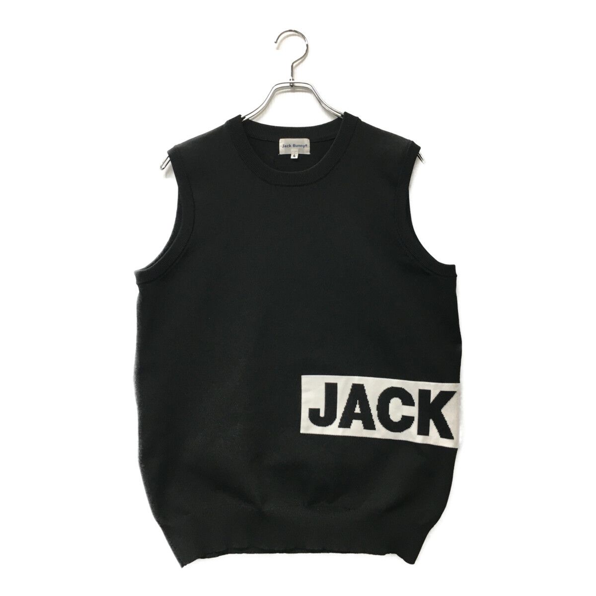 JACK BUNNY!! - coco 中古 ジャックバニー Jack Bunny!! メンズ ベスト 4(M) 黒×白 2022モデル クルーネックニット 中古 メンズ ジャックバニー Jack Bunny!! ベスト 4(M) 黒×白