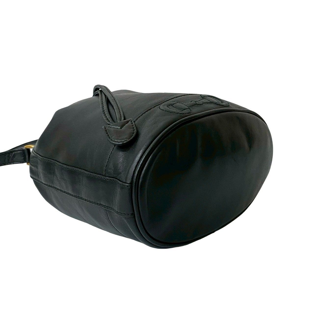 極 美品 GUCCI グッチ オールドグッチ ホースビット ロゴ 金具 レザー 