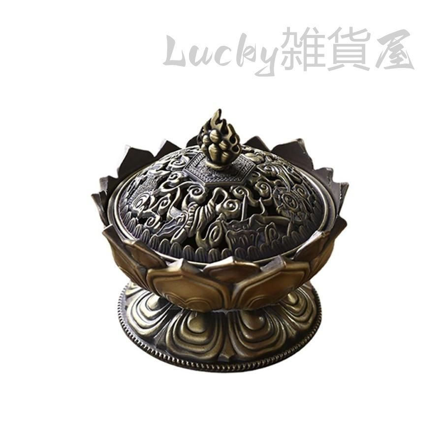 新品・未使用】銅 細工 彩藍蓮華龍弔り式香炉 倒流香 装飾