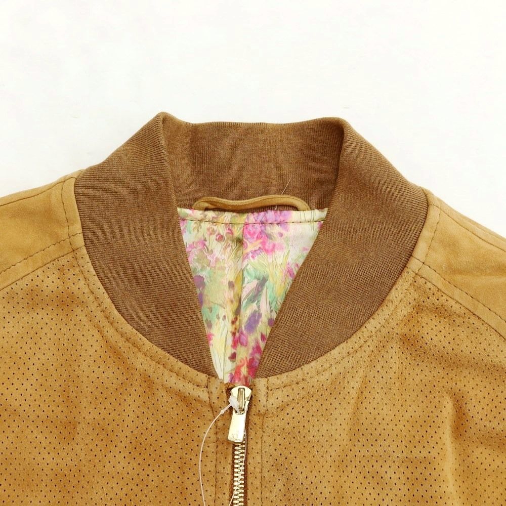 【中古】アルチザン ARTISAN パンチングゴートレザー ジップアップブルゾン ライトブラウン【サイズM】【メンズ】-3