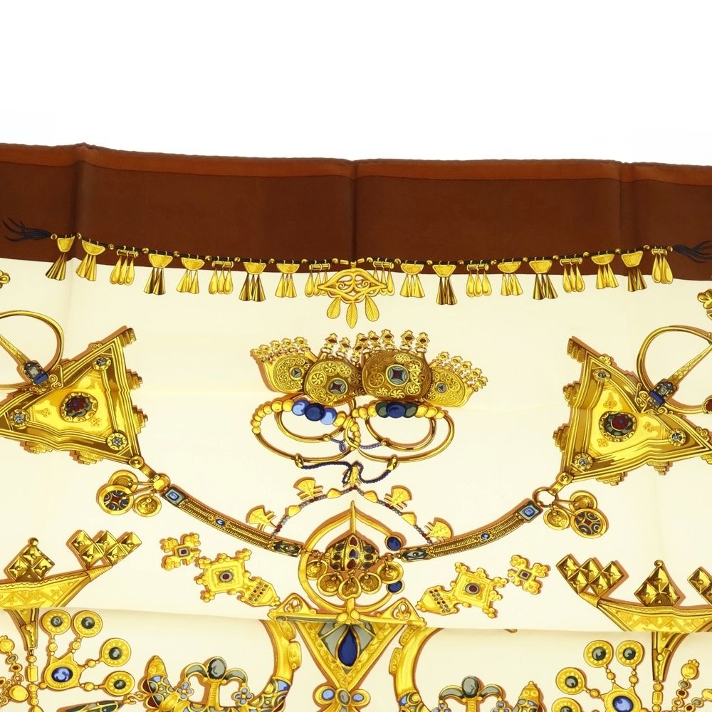 HERMES (エルメス) カレ90 砂漠のアクセサリー スカーフ ブラウン