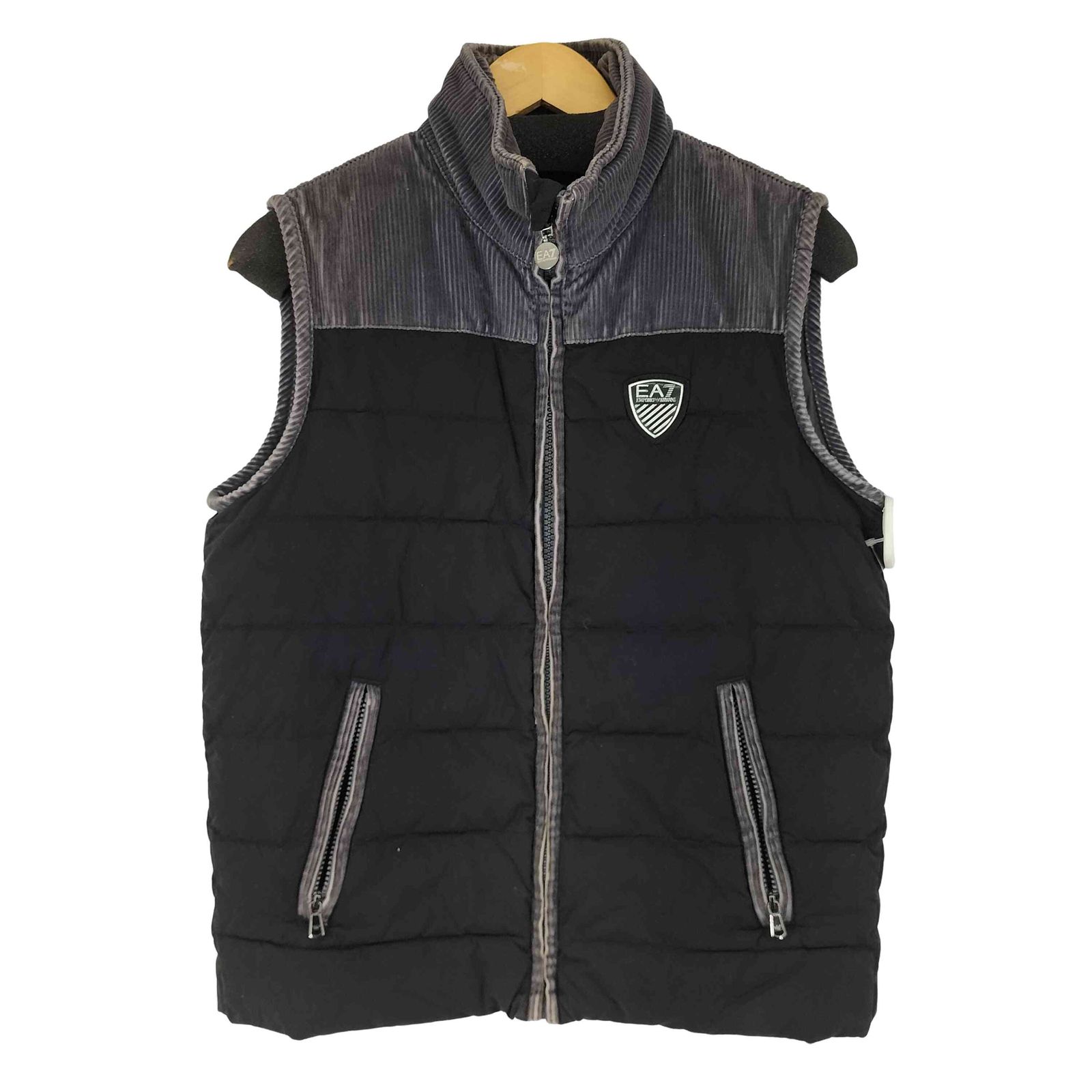 エンポリオアルマーニイーエーセブン EMPORIO ARMANI EA7 ナイロン コーデュロイ 中綿ベスト メンズ  XS