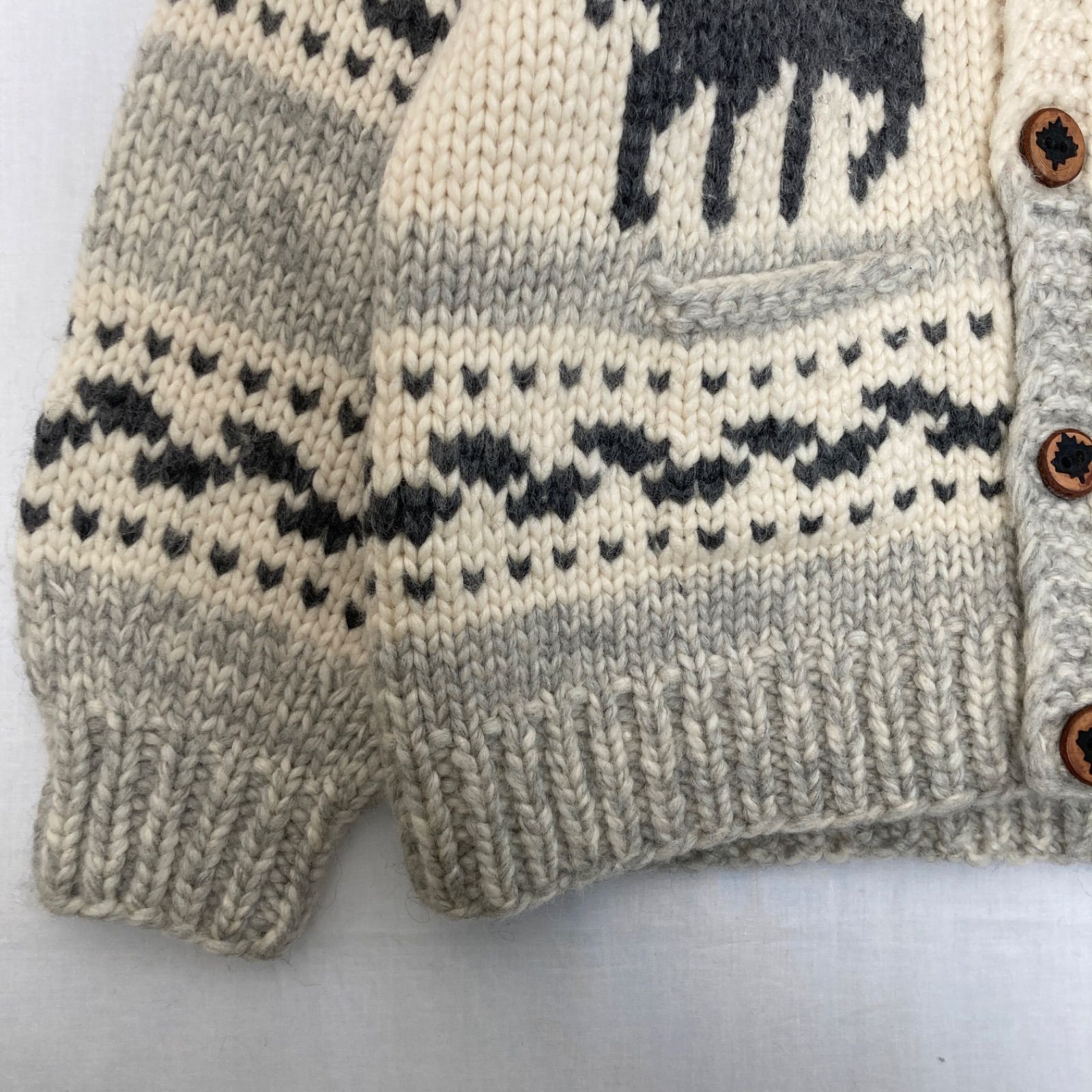 MARK カウチン カーディガン 肉厚 ウール100% 大きいサイズ カナダ製 MARK マーク カナダ製 肉厚なずっしりとした カウチンセーター