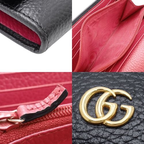 日本限定 美品 グッチ 長財布 マーモント GG ダブルG バイカラー 黒 赤 日本限定 美品 グッチ 長財布 マーモント GG ダブルG バイカラー