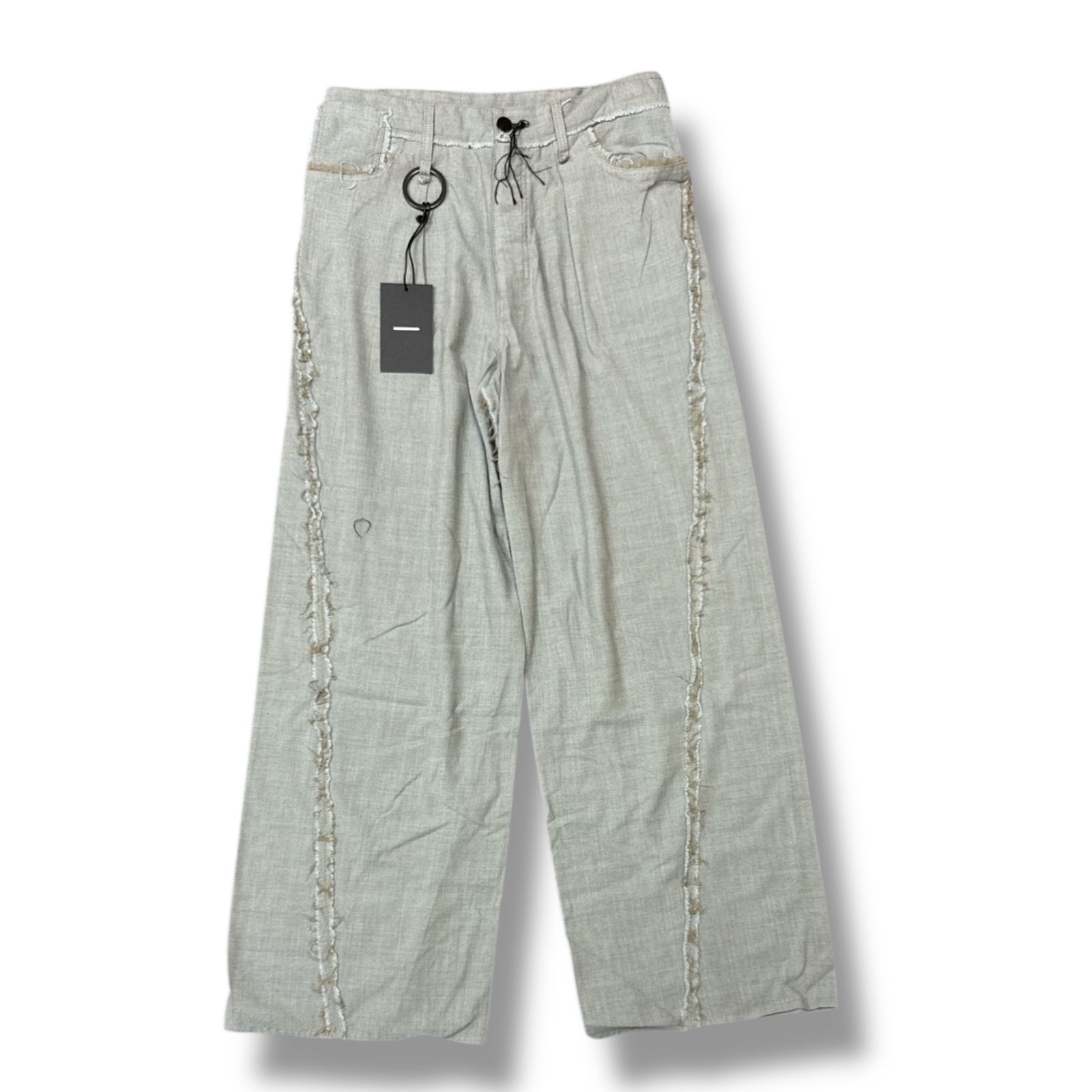 参考上代44000円 ♥品 MINUS 24AW Slash Seam Twist Wide Trousers スラッシュシームツイストワイドデニムパンツ トラウザー スラックス マイナス M-24F-PT007 シャンブレー