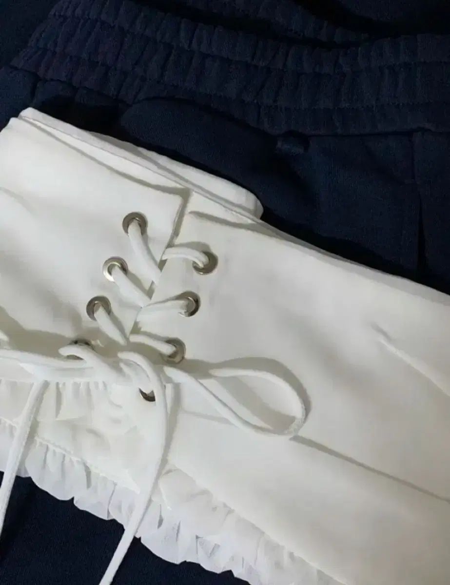 laluneduciel ストリングウエスト ネイビー スウェットパンツ