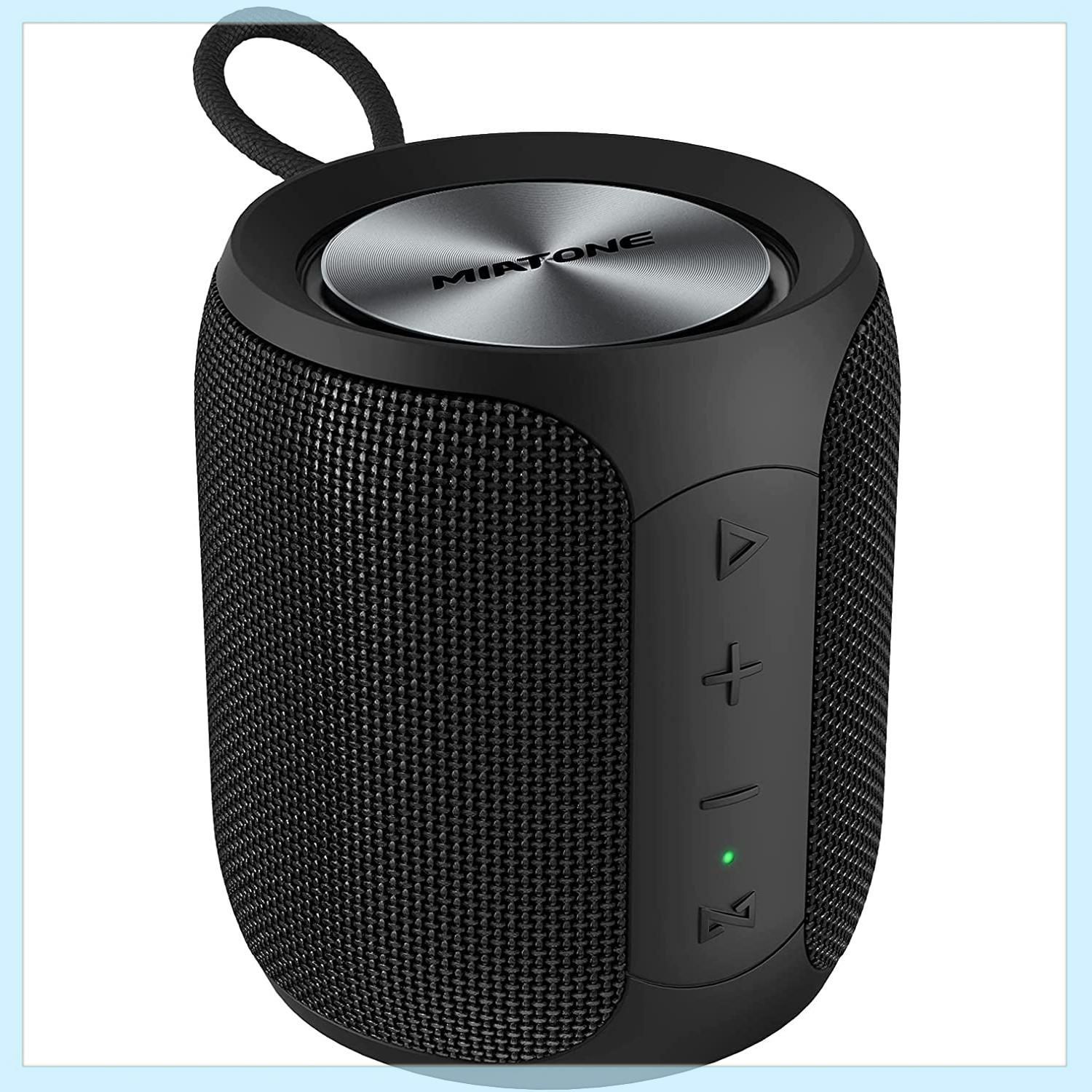 MIATONE Bluetooth スピーカー 360°サウンド 重低音モデル IPX7防水 ワイヤレス お風呂 ブルートゥース スピーカー デュアルパッシブラジエーター スマホ パソコン pc テレビ 車載 TWS機能|AUX 接続|マイク内蔵|12時間
