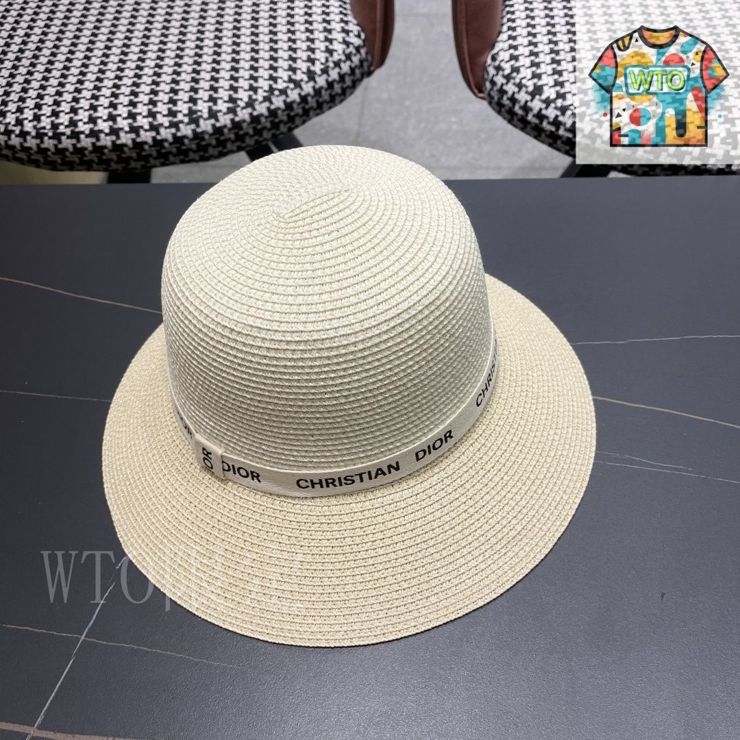 【Dior】 要在庫確認 スモール ブリムハット ストローハット 今日WTO】DIOR リゾート風 ストローハット-UM77 - メルカリ