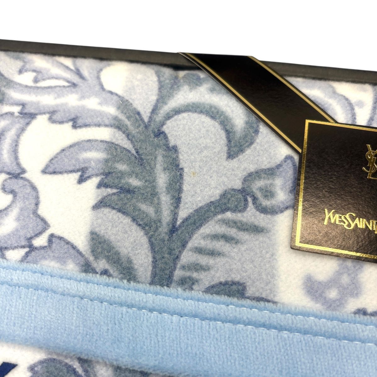 未使用　イヴサンローラン　綿毛布　2P ペア　ブルー　ピンク ♪0600 未使用 保管品 YVES SAINT LAURENT イヴサンローラン 綿