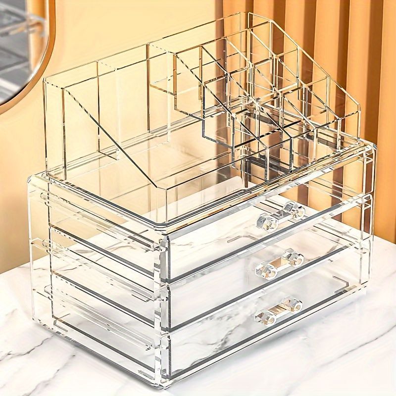 メイクボックス | 収納 透明 メイク 大容量 ボックス 蓋付き コスメボックス 防水 防塵 安い商品を 透明」の人気商品一覧 コスメ収納ケース 化粧品収納 多段式引き出しケース