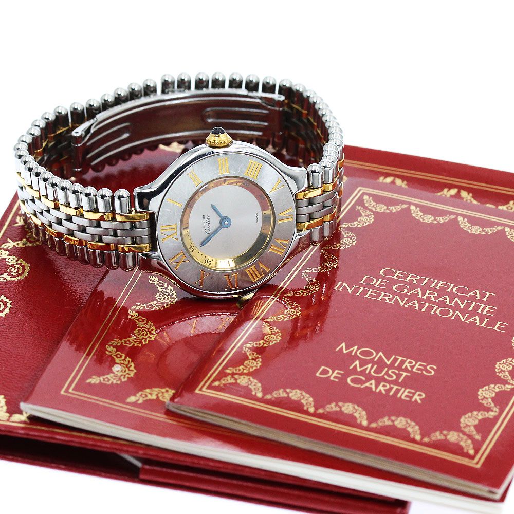 カルティエ CARTIER W10073F4 マスト21 クォーツ レディース 保証書付き_902263 カルティエ CARTIER W10073F4 マスト21 クォーツ レディース保証書付き