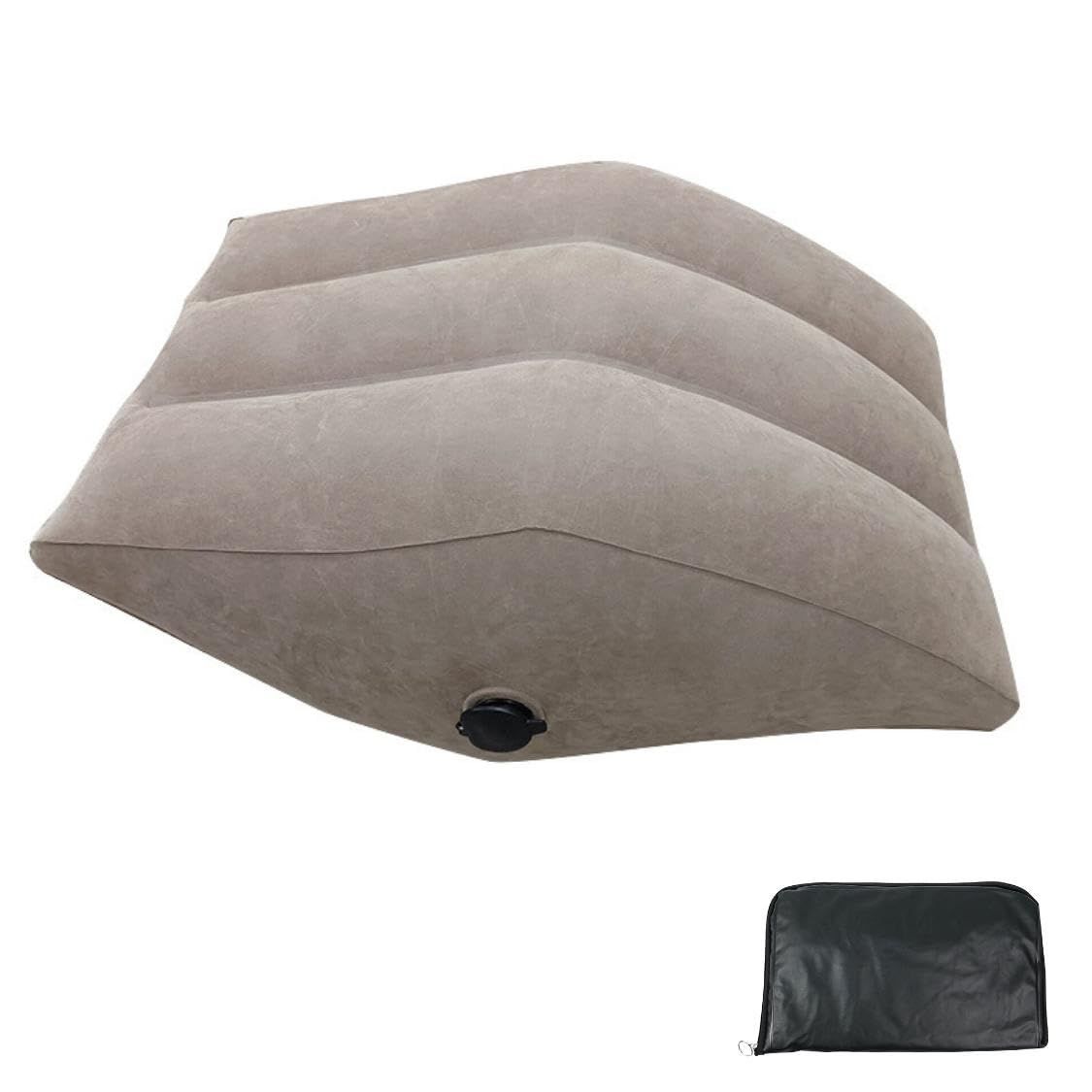 【特売】adelphos 理学療法士監修 足枕 就寝用 むくみ 腰枕 クッション フットレスト エアー 足置き 睡眠 ストレッチ 収納袋付 FOOT3 (グレー)