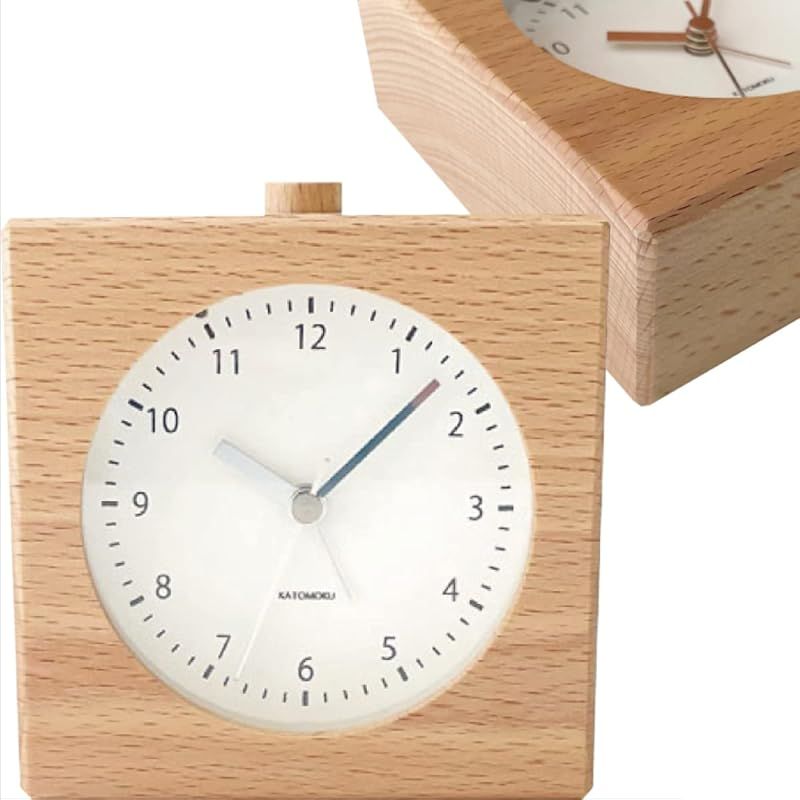 KATOMOKU Alarm Clock 5 ナチュラル km-78NA 目覚まし時計 木製 11.2×11.8×4.6cm