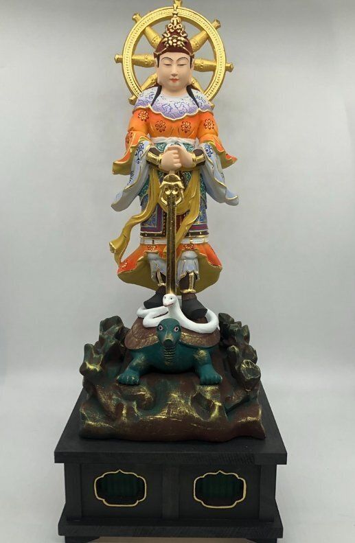 仏教 北辰菩薩 妙見菩薩 桧材 彩色 木彫仏教 精密彫刻 仏師で仕上げ品