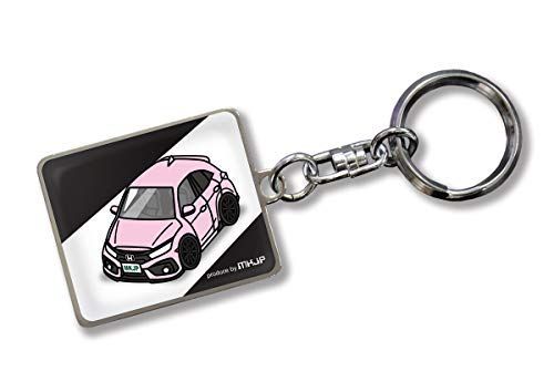 ピンク [MKJP] カスタムキーホルダー ホンダ シビック FK7 ベース：ブラック 車カラー：ピンク
