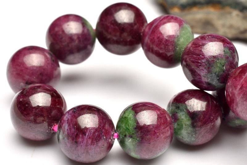 １点物 ナイジェリア産 ルビーインゾイサイト 11.5mm ブレスレット パワーストーン 天然石 _MA9803