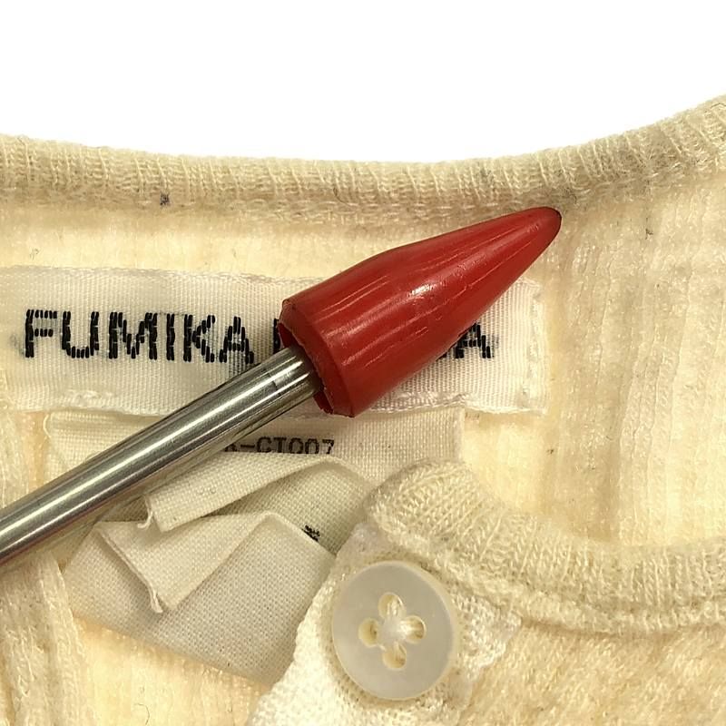 FUMIKA UCHIDA NEEDLE DRAWING HENLEY-NECK Needle Drawing Tank Top