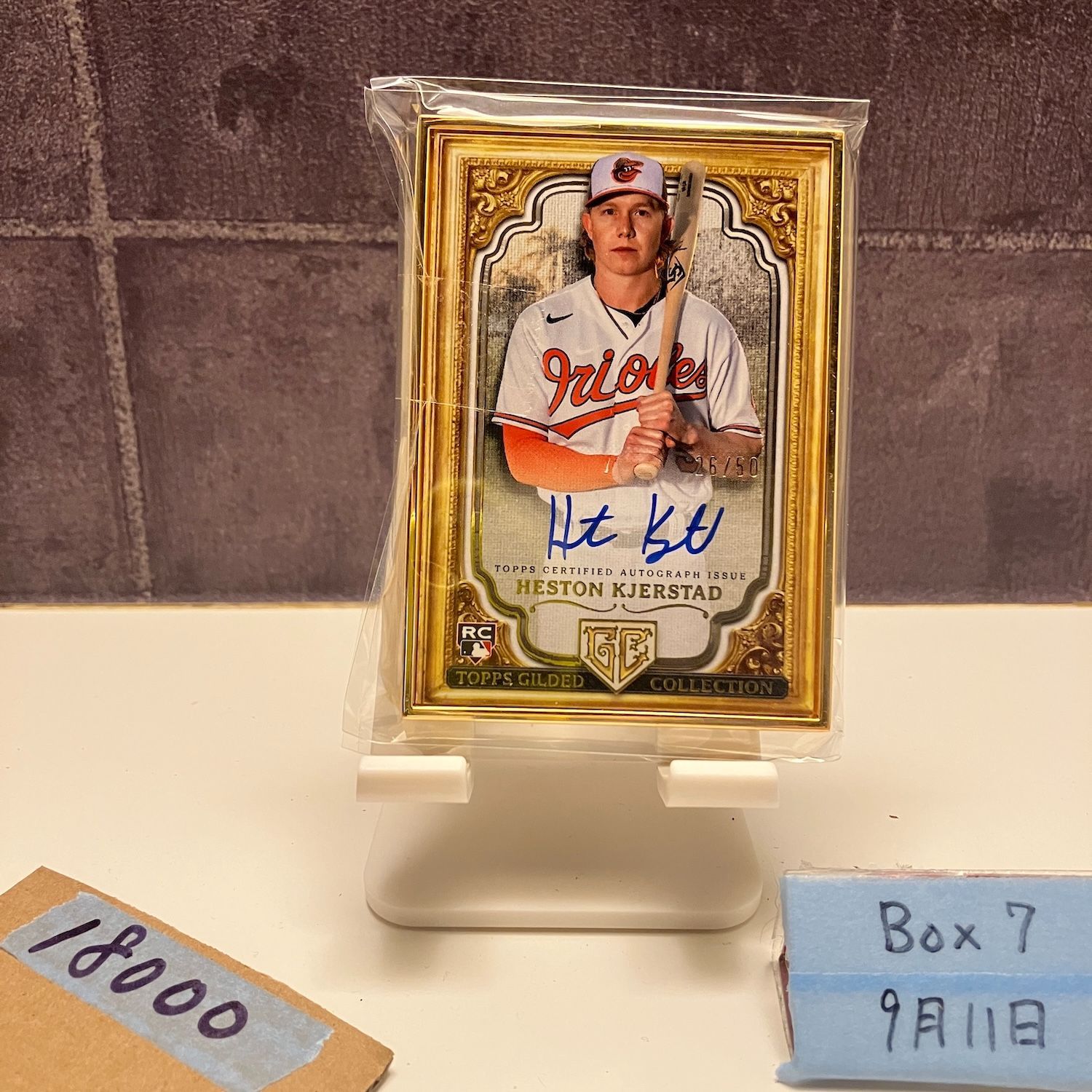 2025 Topps Gilded Collection Heston Kjerstad 26|50 サイン Baltimore Orioles Gallery of G RC ルーキー Rookie カード