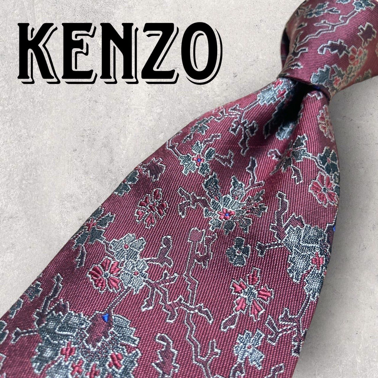 2069 【極美品】 ケンゾーオム ネクタイ ペイズリー 花柄 極美品】KENZO ネクタイ 新品同様 ペイズリー 派手 色彩美 国産