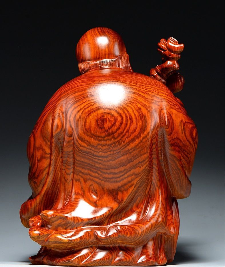 釈迦 置物 開運 仏像 七福神 高級天然木彫り 工芸品 極細工 美術品 風水 仏教美術 木彫 秘宝裸弁財天像 七福神 手彫り 高29cm 仏像