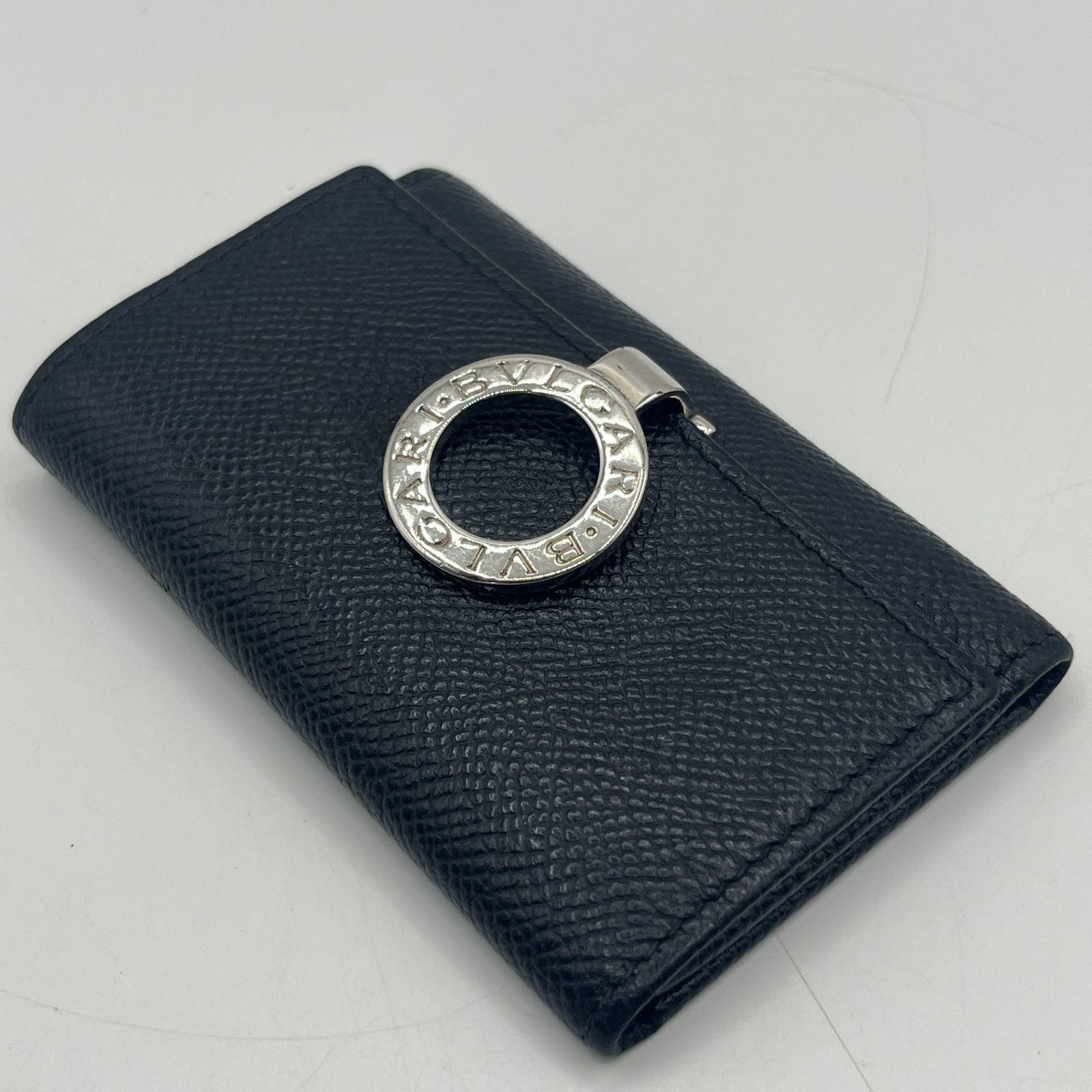 BVLGARI ブルガリ 6連 キーケース 三つ折り レザー ブラック