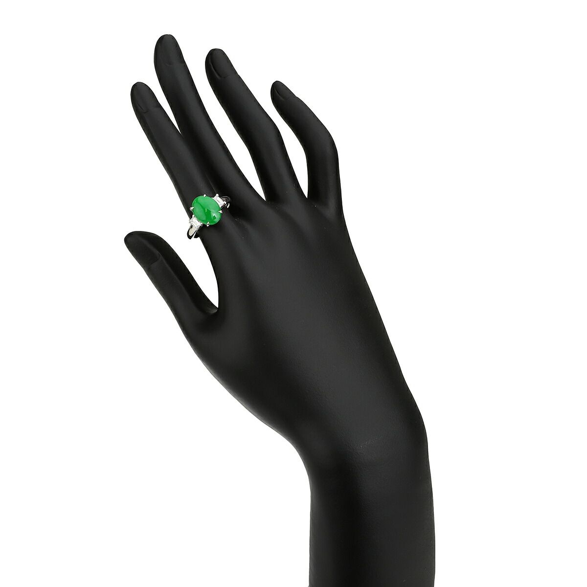 リング 指輪 翡翠 2.85ct ダイヤモンド 0.48ct Pt900 13号 中古