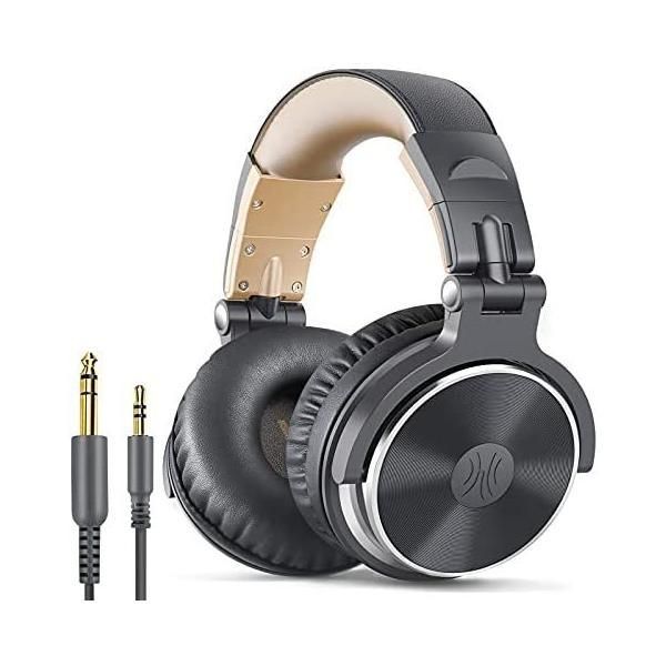 OneOdio ヘッドホン 有線 オーバーイヤーヘッドホン 二穴接続 DJ用 モニターヘッドホン マイク付き ヘッドフォン HiFi 楽器練習