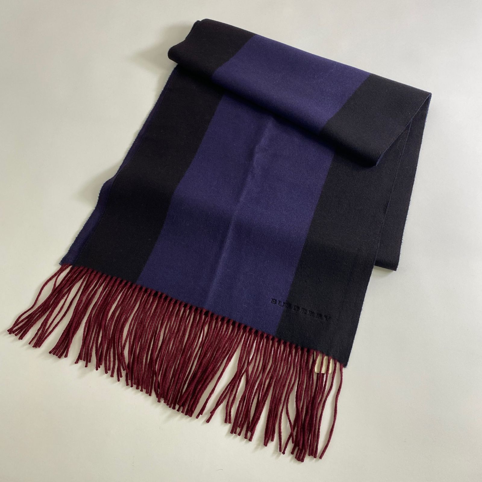 BURBERRYバーバリー スコットランドメイド カシミア100% マフラー