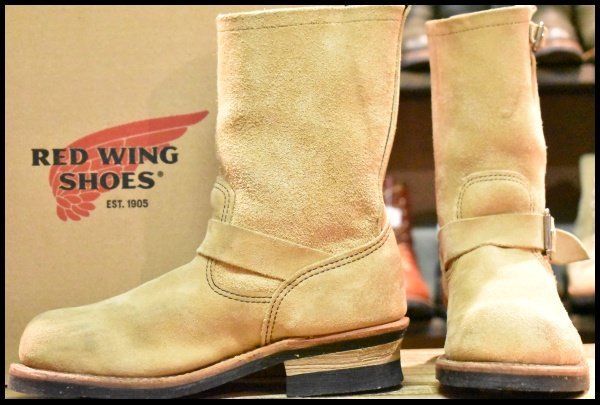7D 12年 レッドウィング 8268 スエード エンジニア ホーソーンアビレーンラフアウト スチールトゥ ブーツ redwing HOPESMORE FJ147