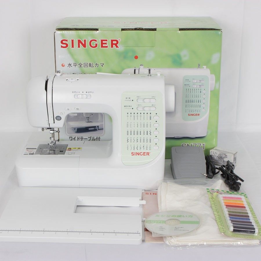 美品】シンガー コンピューターミシン SN-771 ワイドテーブル付き 
