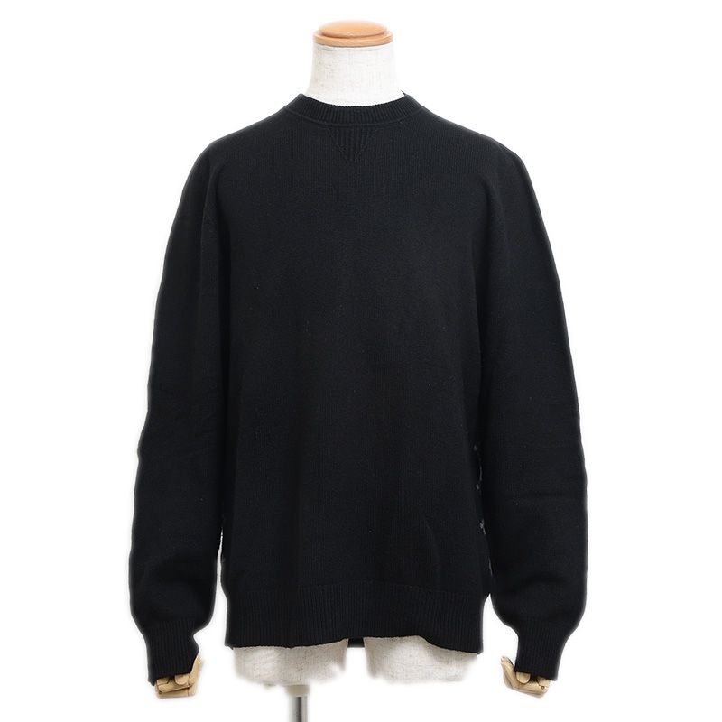 ルイ・ヴィトン モノグラム ニット カシミヤ混 ブラック メンズ XLサイズ H