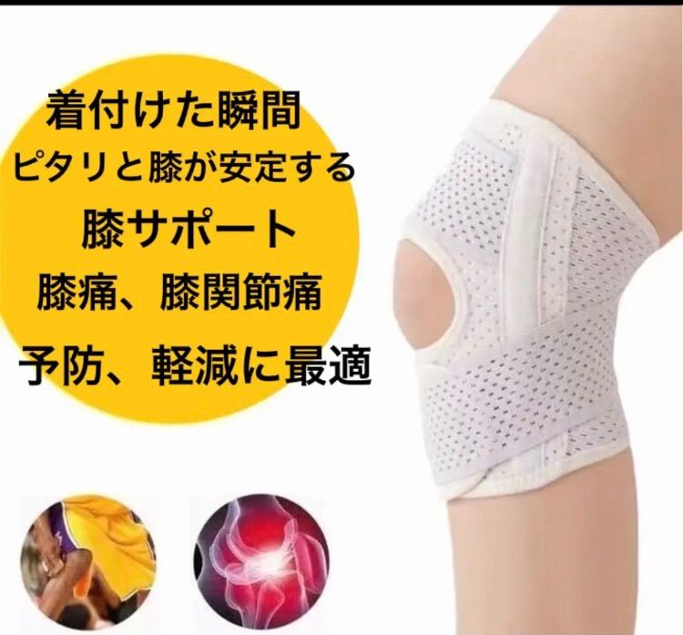 薄型加圧膝サポーター 膝パッド 膝保護 怪我予防 グレー左右2枚 2L〜3L